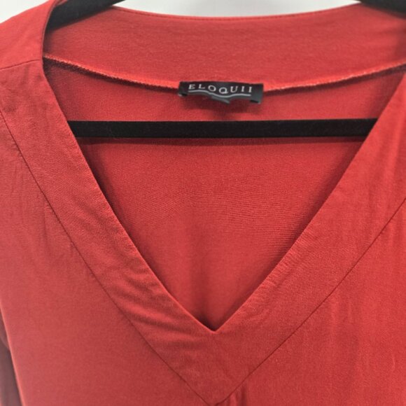 Eloquii Rust Orange V-Neck Long Sleeve T-Shirt 3x 22/24 - Picture 3 of 6